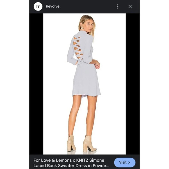 For Love & Lemons x KNITZ NWT Simone Laced Back Sweater Dress Small REVOLVE - Picture 16 of 16